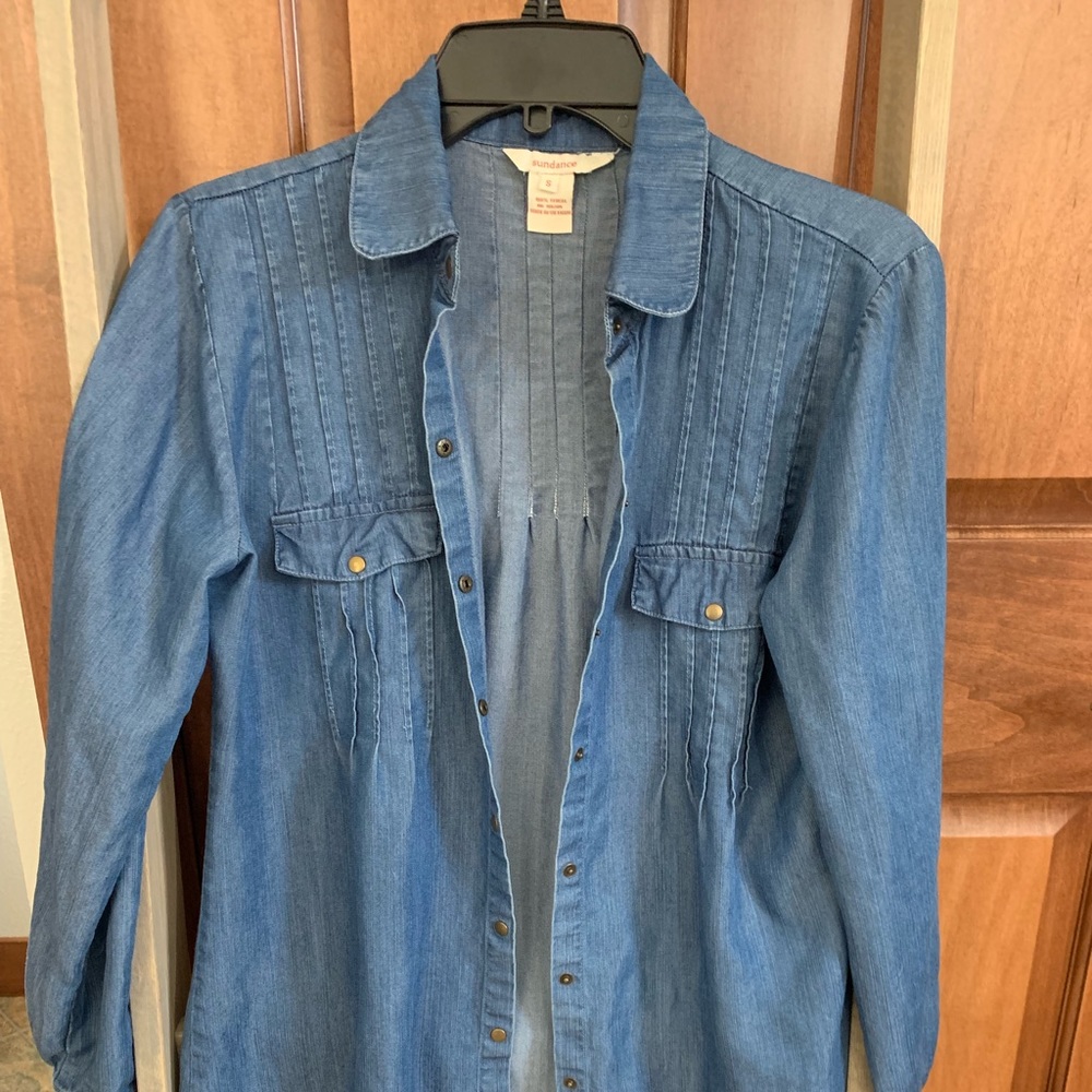 Sundance Catalog Denim Shirt with Roll-up Sleeves